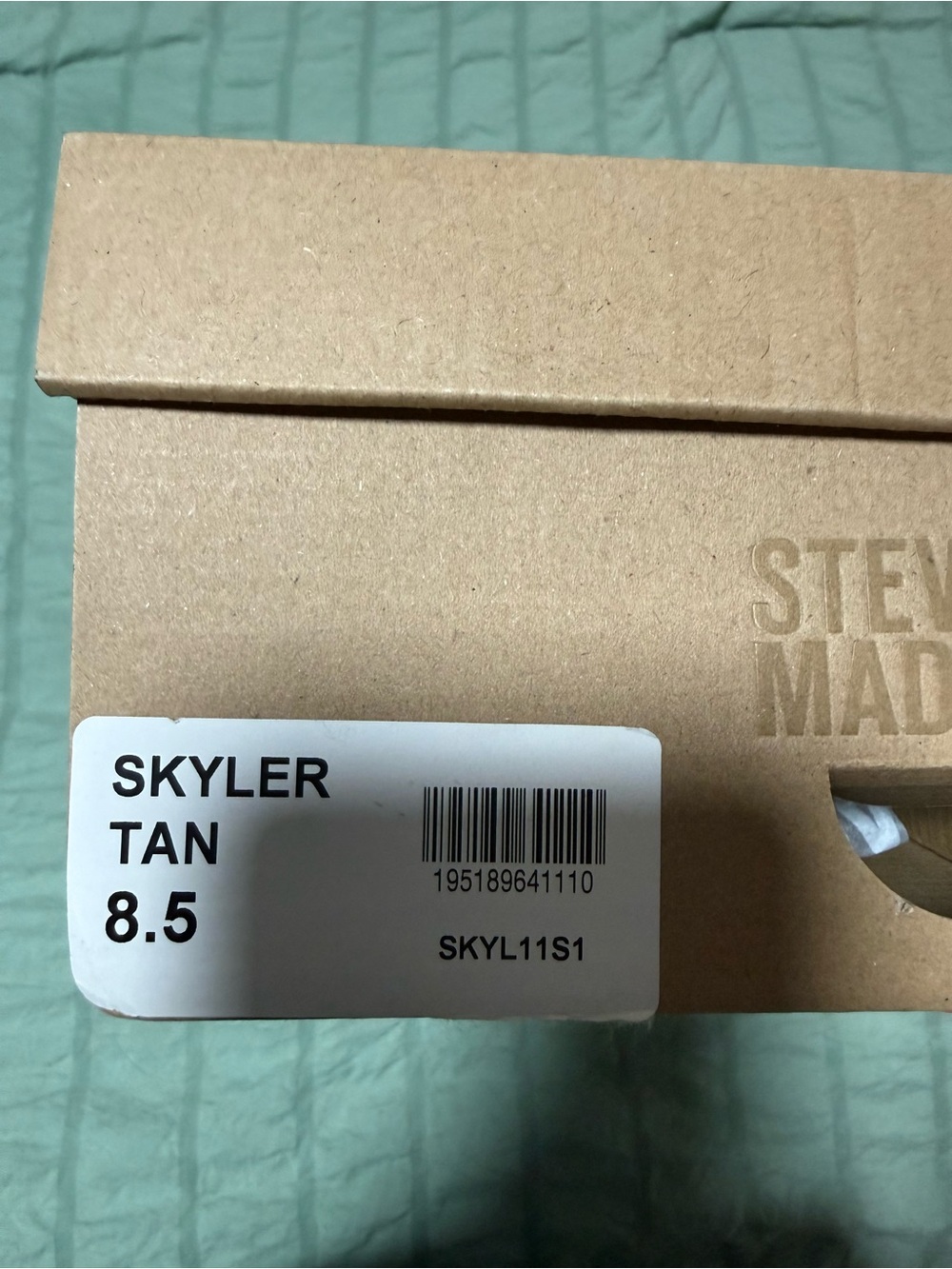 Steve Madden Tan Shoe Box Label - Skyler